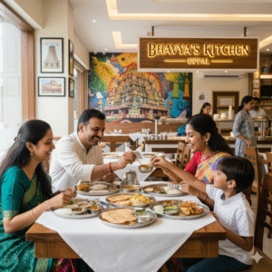 Family dining at Bhavy’s Kitchen – Uppal